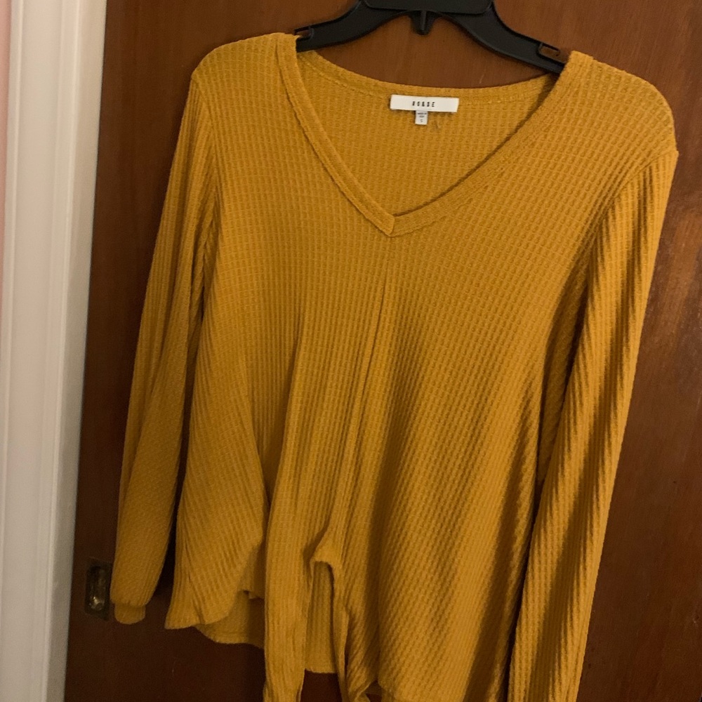 Mustard tie-knot sweater